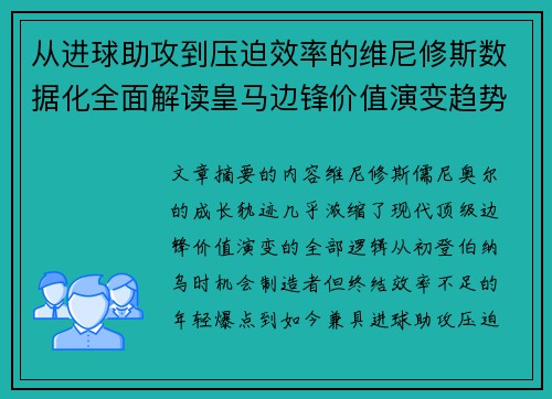 从进球助攻到压迫效率的维尼修斯数据化全面解读皇马边锋价值演变趋势
